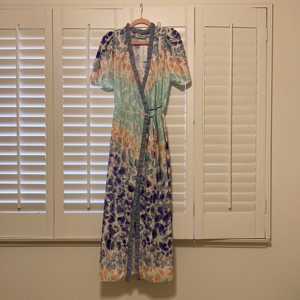 Intermix wrap dress blue purple floral dress